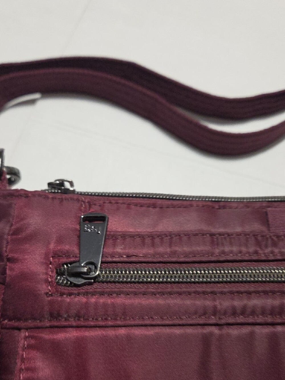 lug Pacer Wine Red Crossbody with Pyramid Studs - Picture 3 of 10